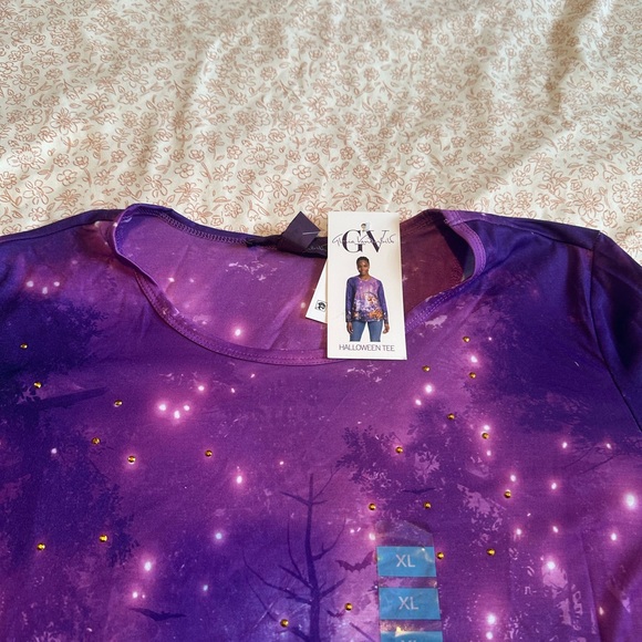 Purple Halloween Pumpkin Long Sleeve Shirt Size Xl - Picture 3 of 5